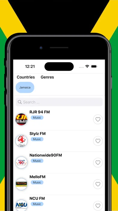 Tangkapan layar Jamaica Radios - FM AM