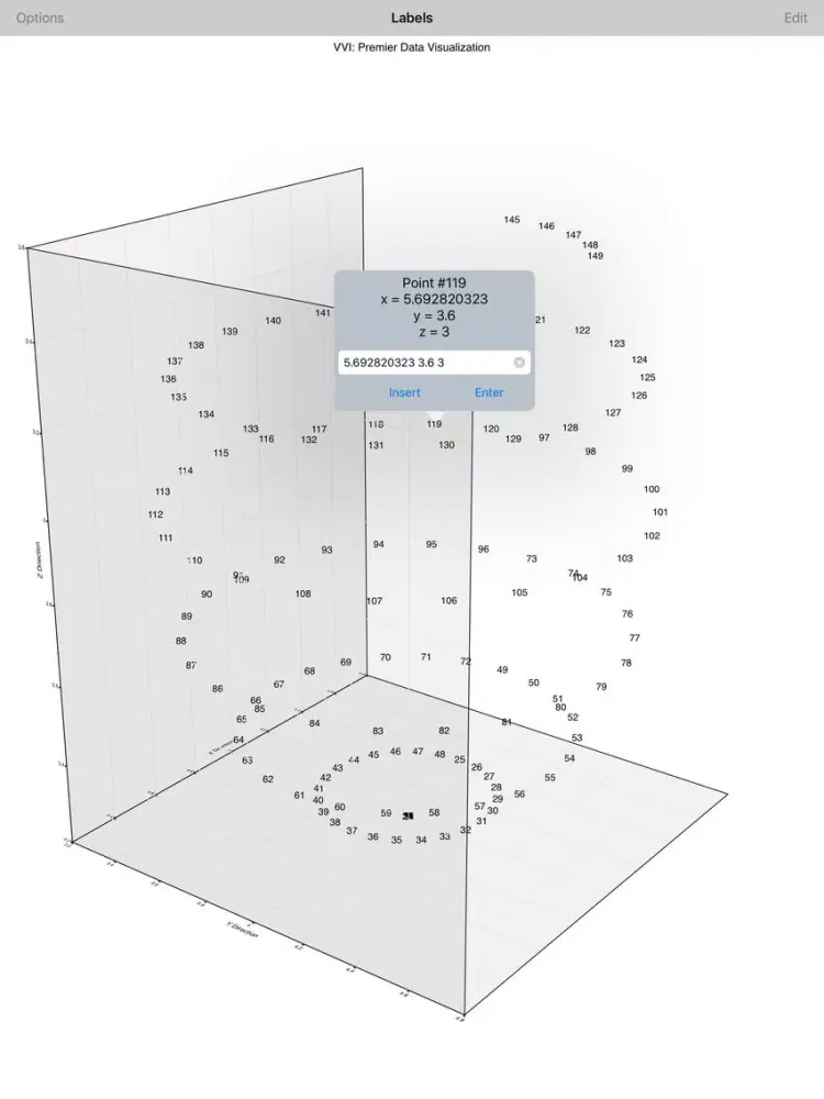 Tangkapan layar Scatter Graph iPad 