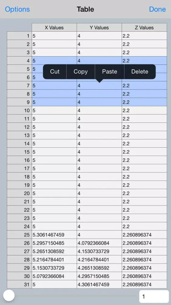 Tangkapan layar Scatter Graph
