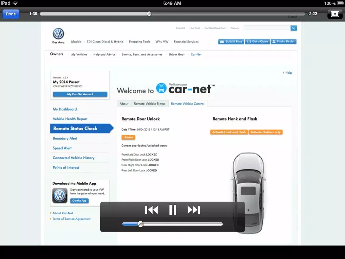 Volkswagen Car-Net Virtual Tour iPad  স্ক্রিনশট