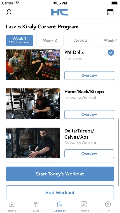 Capturas de tela do Hypertrophy Coach
