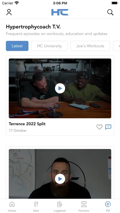 Capturas de tela do Hypertrophy Coach