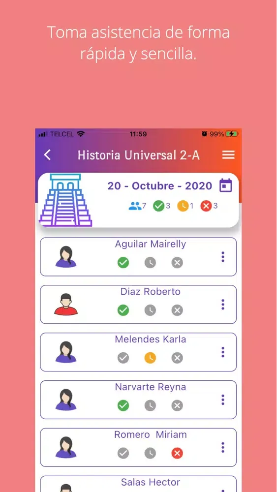 Asistencias Screenshots
