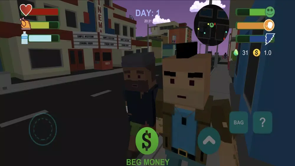 Captures d'écran de Hobo life simulator FE
