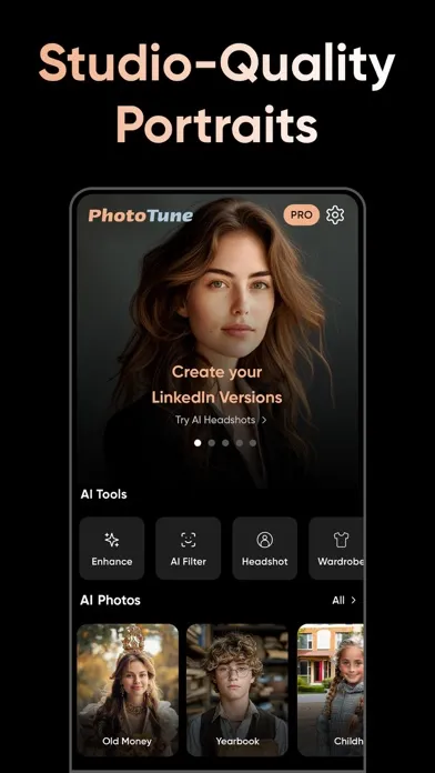 Captures d'écran de PhotoTune: AI Photo Enhancer