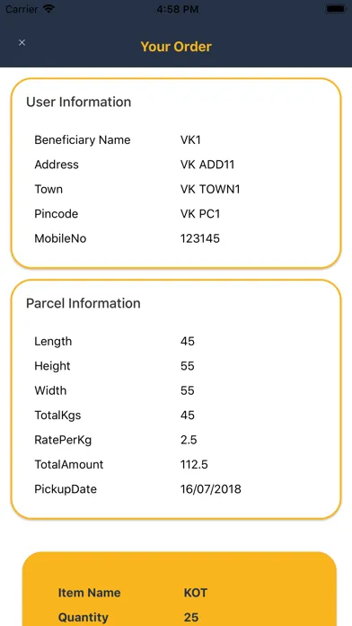 AToZ Courier স্ক্রিনশট