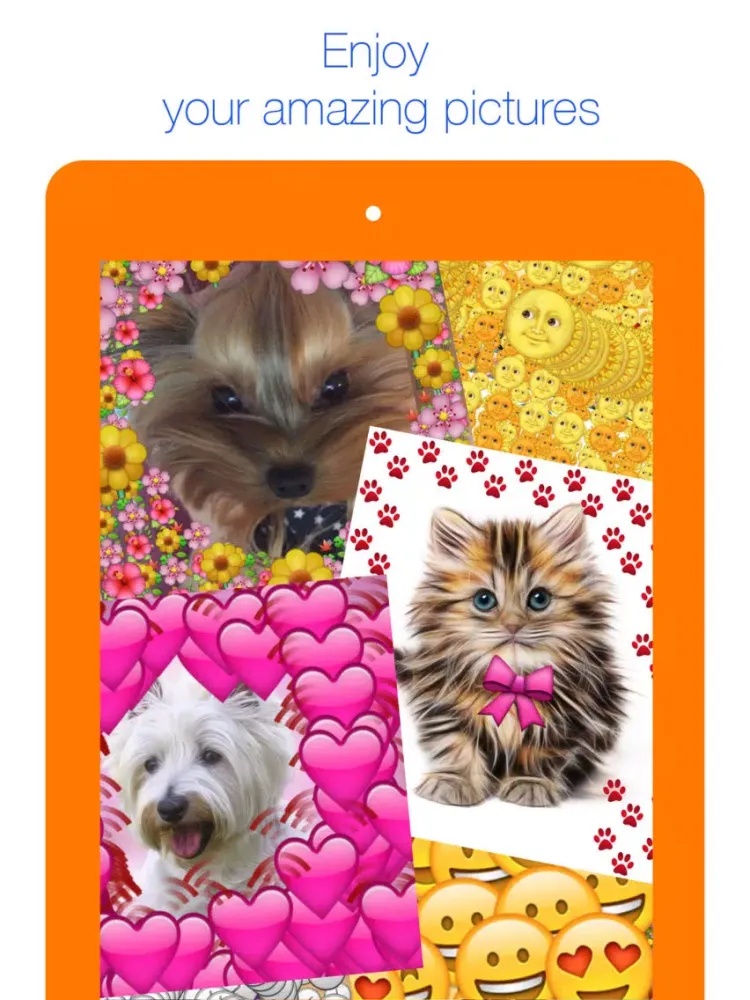FillMoji - decorate your photo with emoticons iPad 应用截图