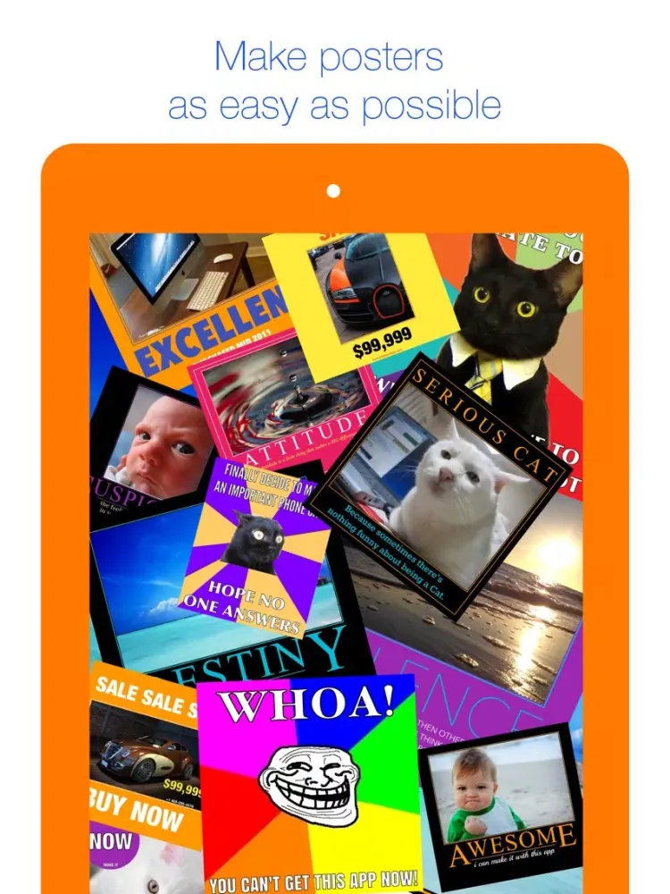 Poster Maker App - add caption or quote to picture iPad  Ekran Görüntüleri
