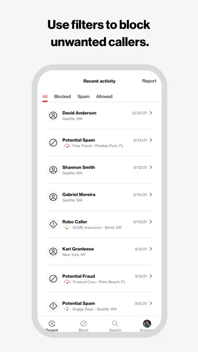 Verizon Call Filter Screenshots