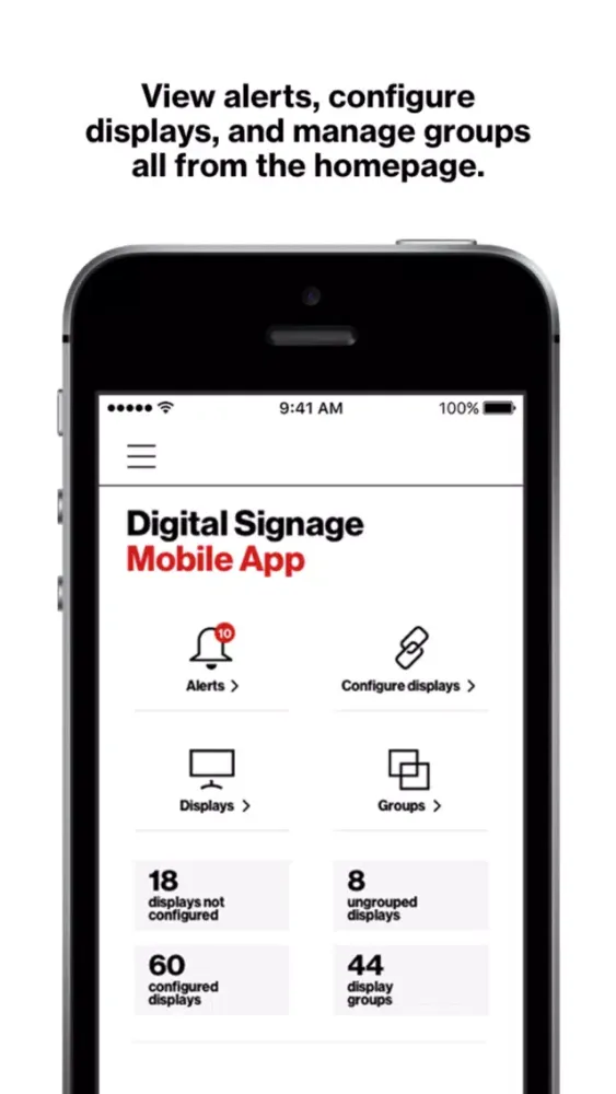 Ảnh chụp màn hình của Verizon Digital Signage