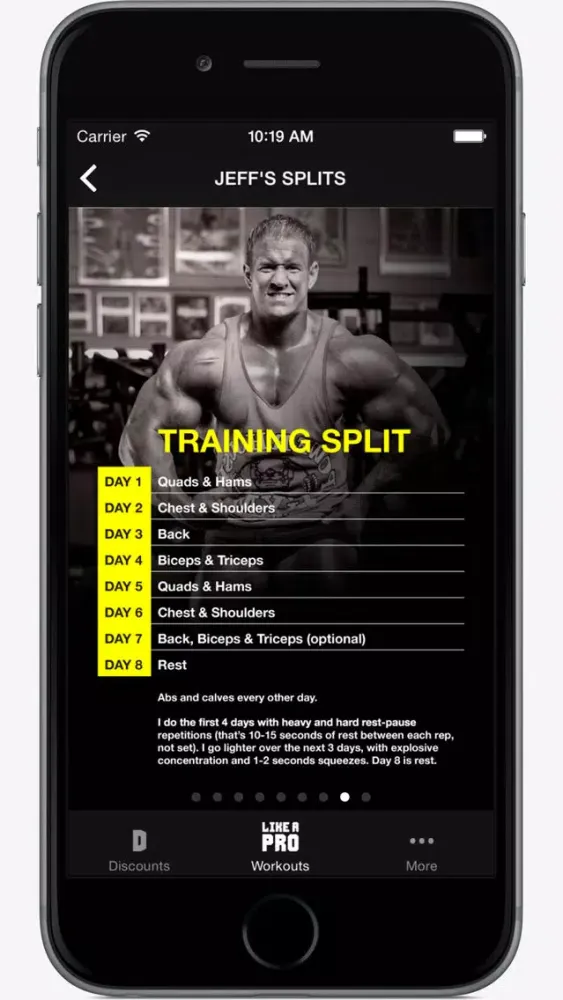 Like A Pro Bodybuilder - Bodybuilding app & workout plans by IFBB Pro Jeff Long स्क्रीनशॉट