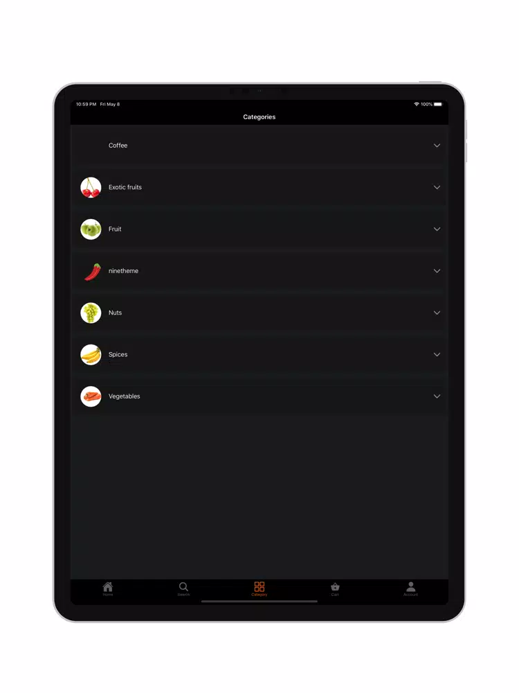 ภาพหน้าจอของ W2D Grocery iPad 