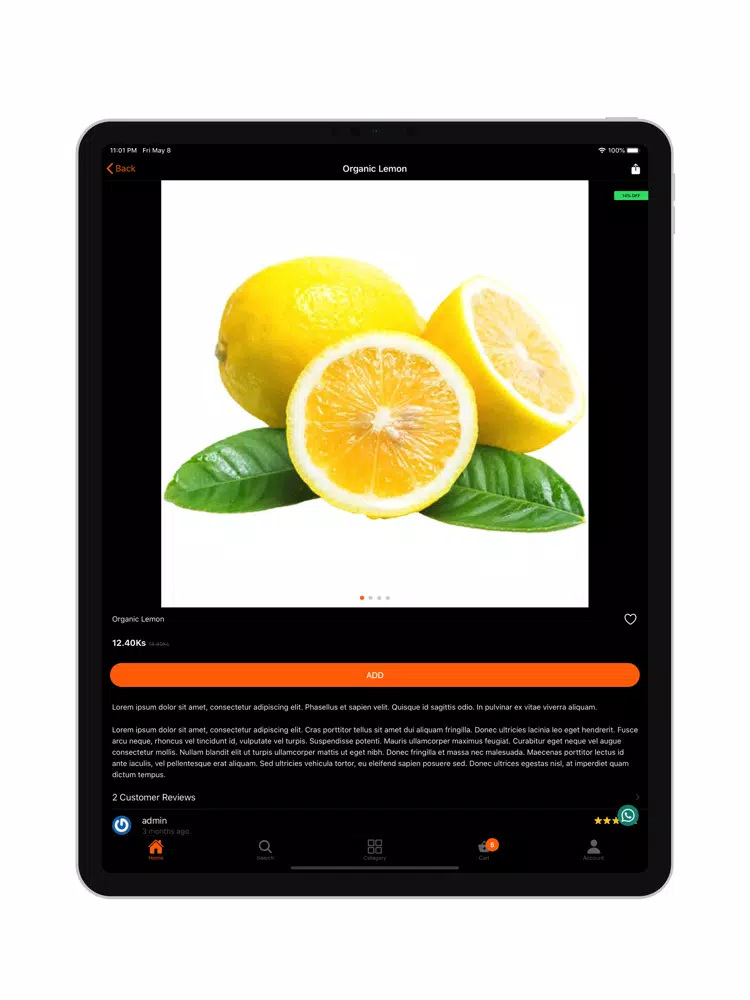 ภาพหน้าจอของ W2D Grocery iPad 