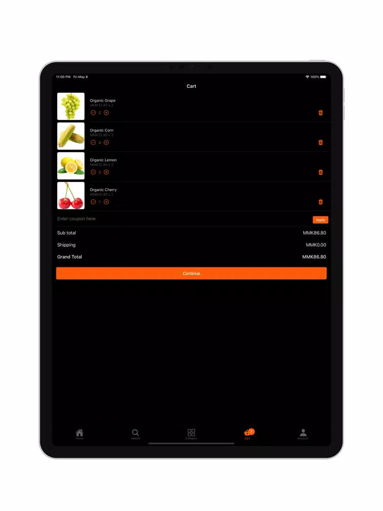 ภาพหน้าจอของ W2D Grocery iPad 