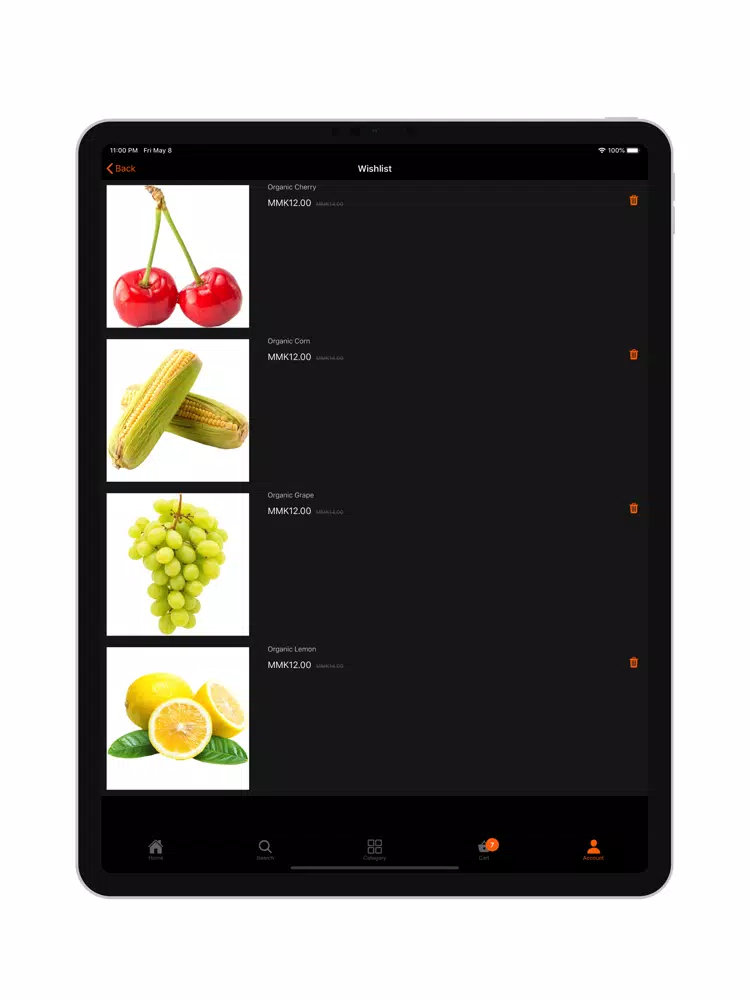 ภาพหน้าจอของ W2D Grocery iPad 