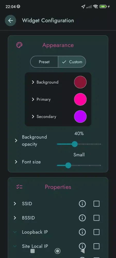 WiFi Widget Screenshots