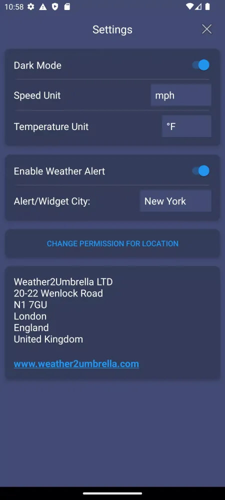 ภาพหน้าจอของ W2U Weather Forecast