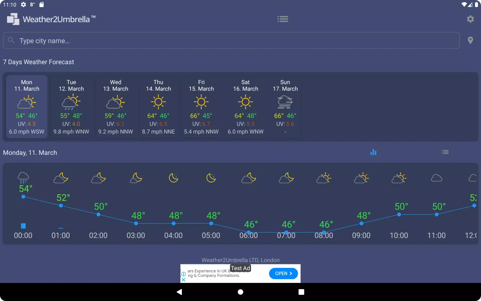 ภาพหน้าจอของ W2U Weather Forecast