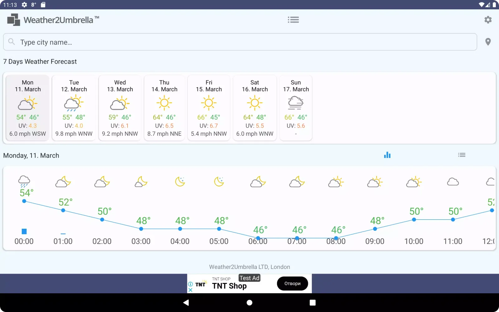 ภาพหน้าจอของ W2U Weather Forecast