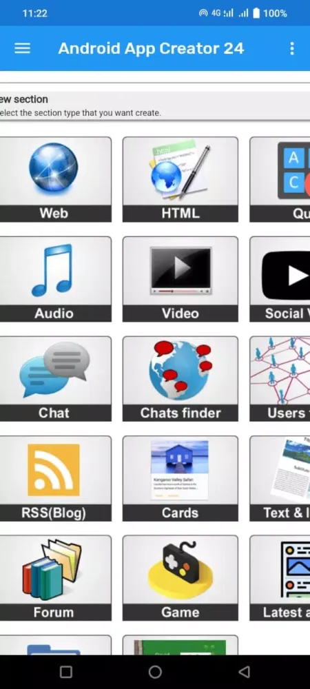 Скриншоты Android app creator 24