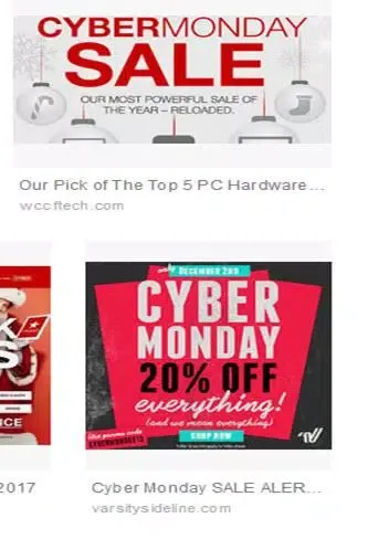 Capturas de tela do Cyber Monday Deals
