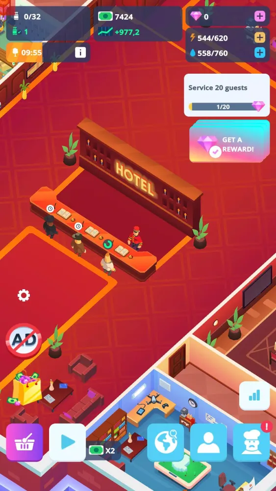 Ảnh chụp màn hình của Idle Hotel Tycoon Empire
