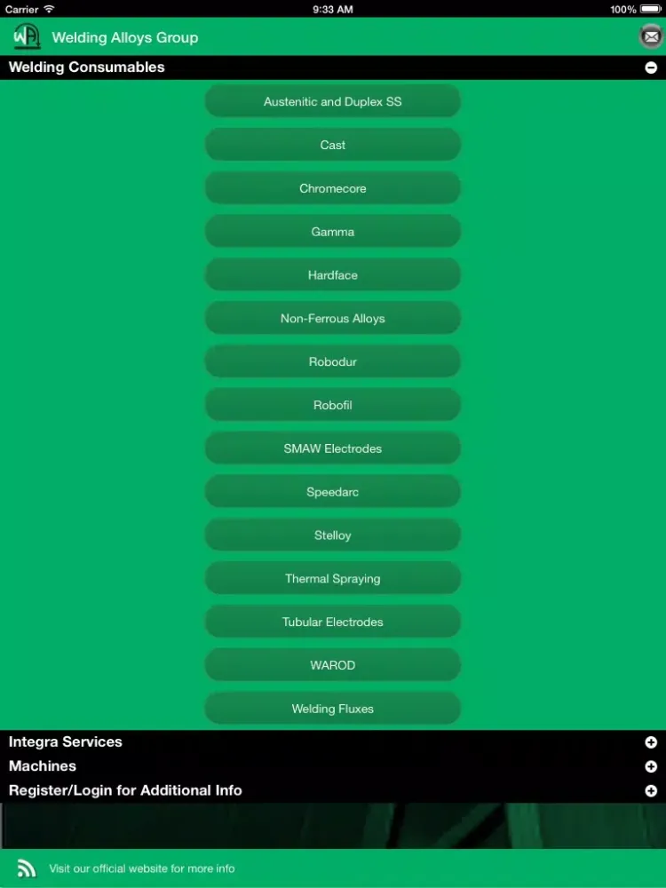Captures d'écran de Welding Alloys Group iPad 