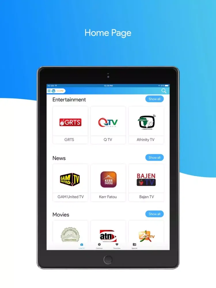 Waazi TV iPad  Ekran Görüntüleri