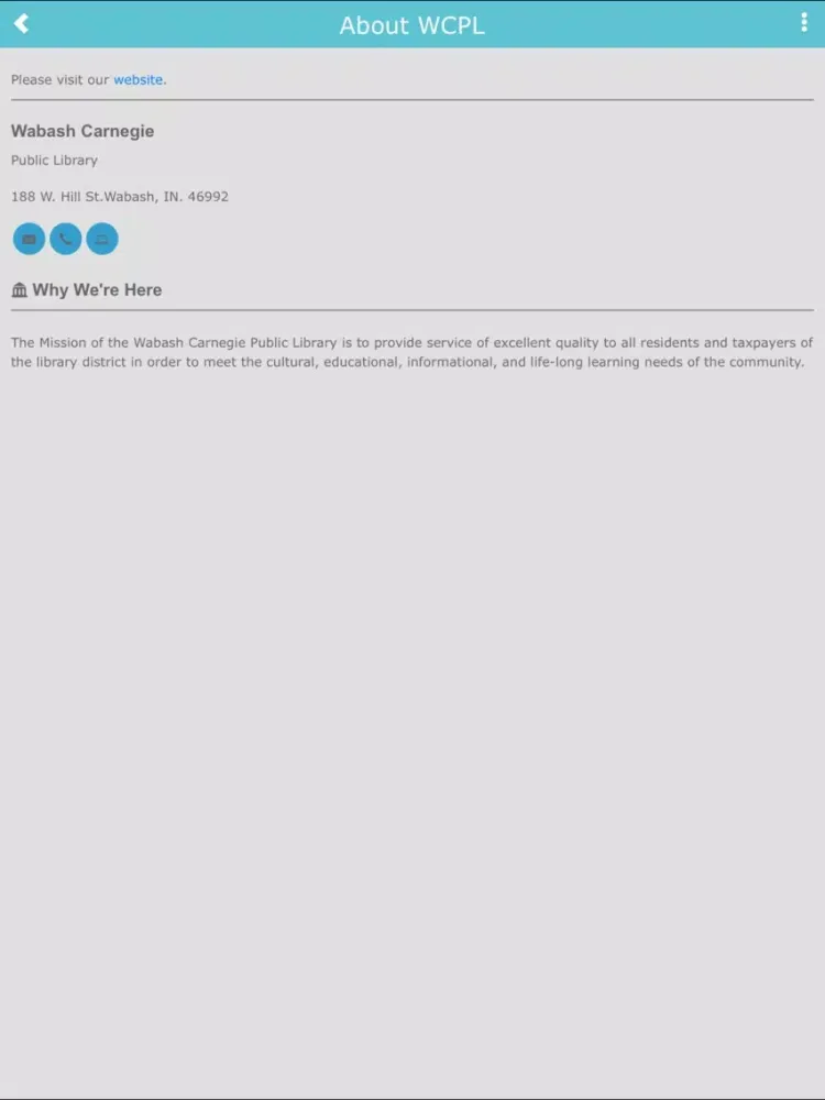 Wabash Carnegie Public Library iPad  Screenshots