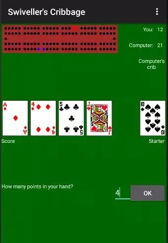 Screenshot di Swiveller's Cribbage