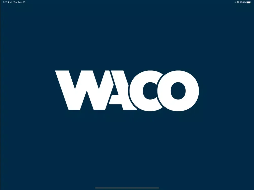 Tangkapan layar WACO Meetings iPad 