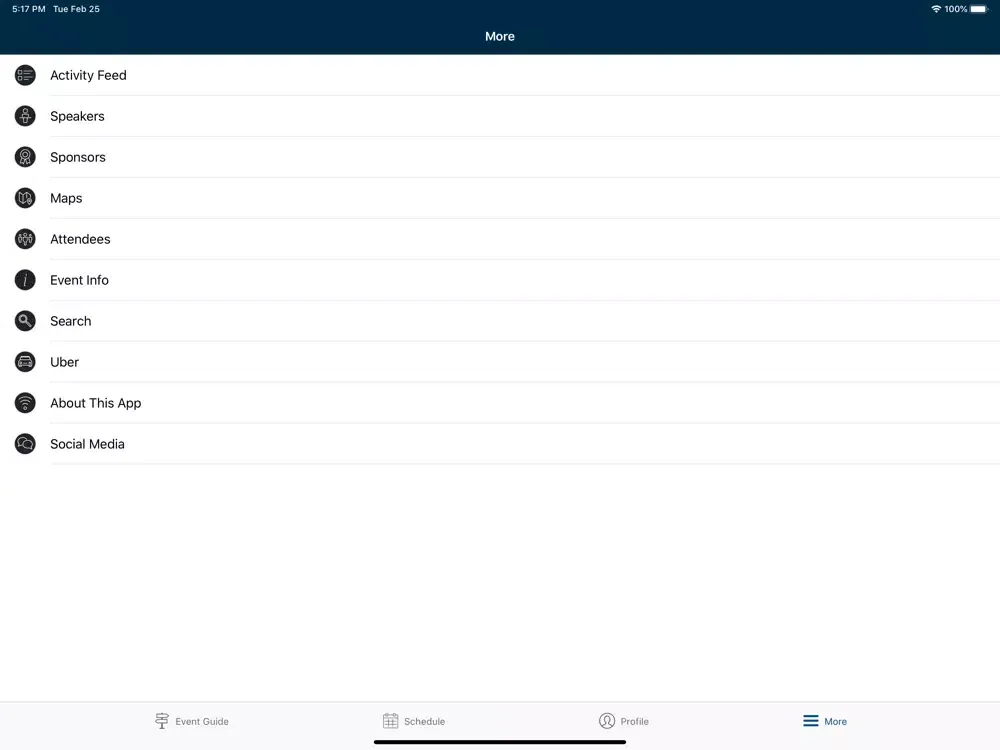 Tangkapan layar WACO Meetings iPad 