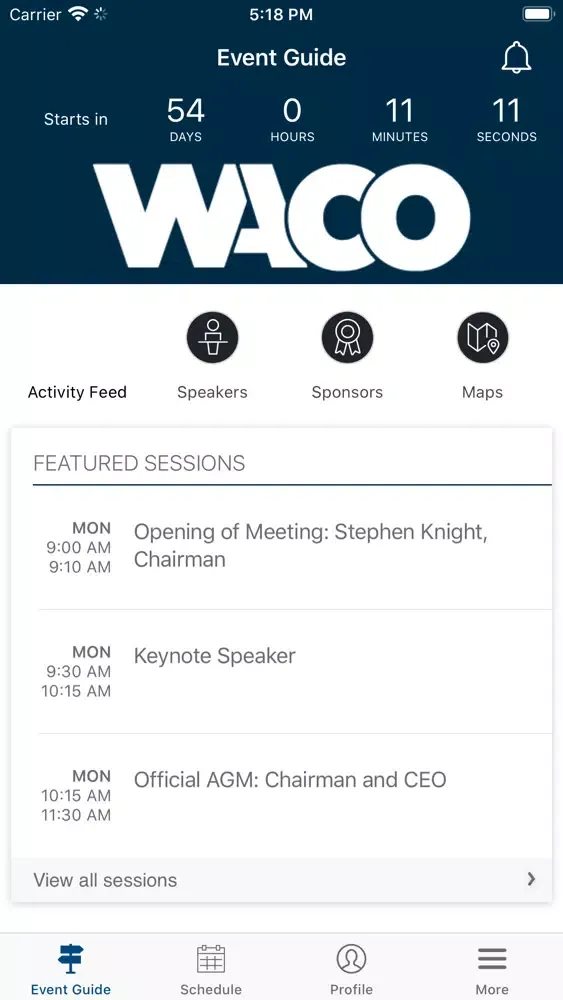 Tangkapan layar WACO Meetings