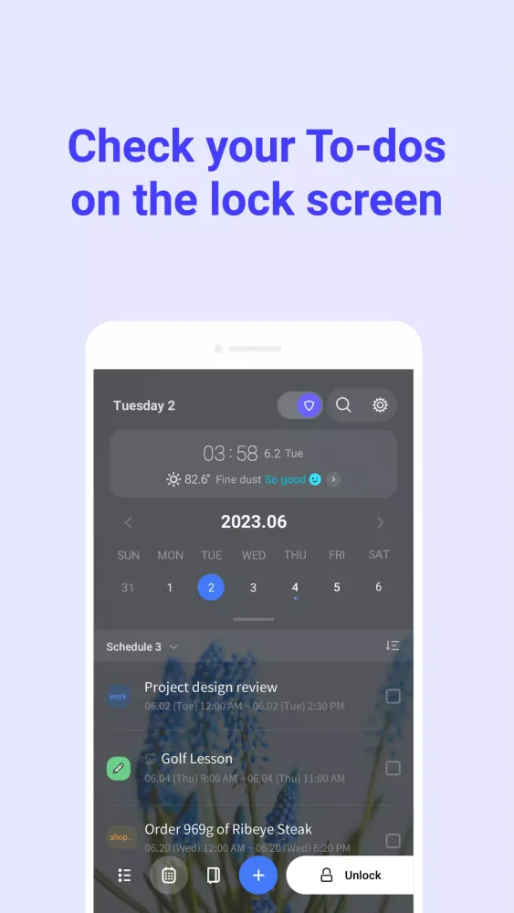 LockScreen Schedule - Calendar Screenshots
