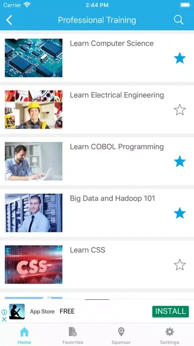 Capturas de tela do GoLearningBus University