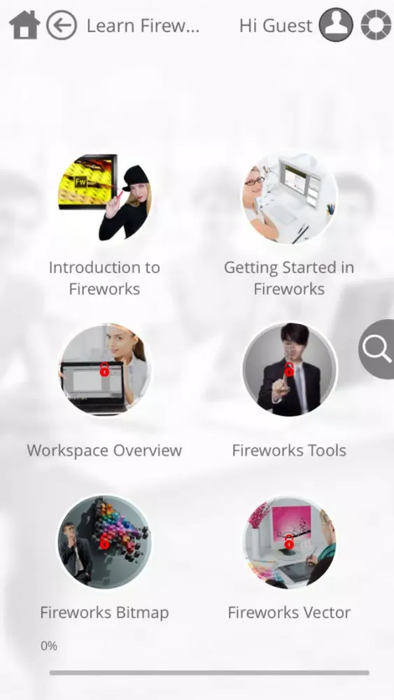 Zrzuty ekranu Learn Design for Photoshop, Illustrator and Fireworks by GoLearningBus