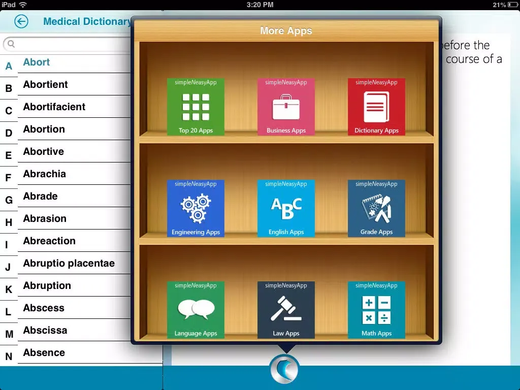 Medical Dictionary- A simpleNeasyApp by WAGmob iPad  Screenshots