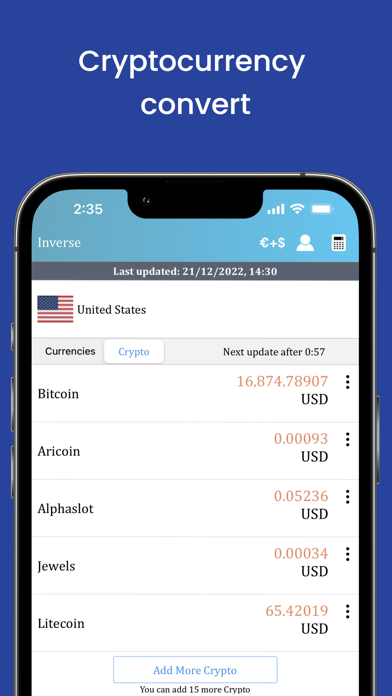 Zrzuty ekranu iExchange: Crypto Calculator