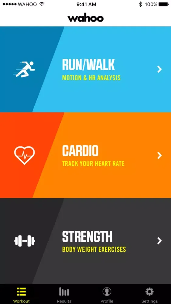 Capturas de tela do Wahoo RunFit