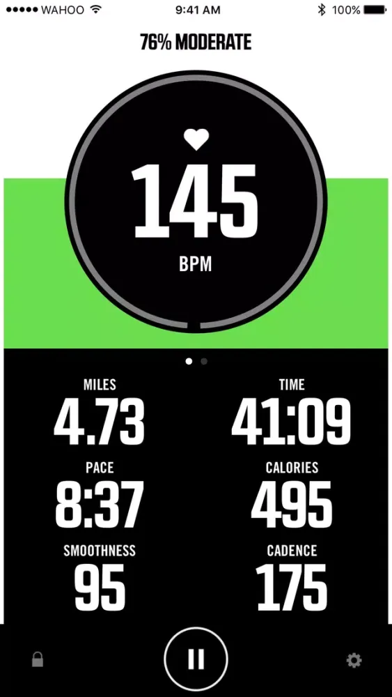Capturas de tela do Wahoo RunFit