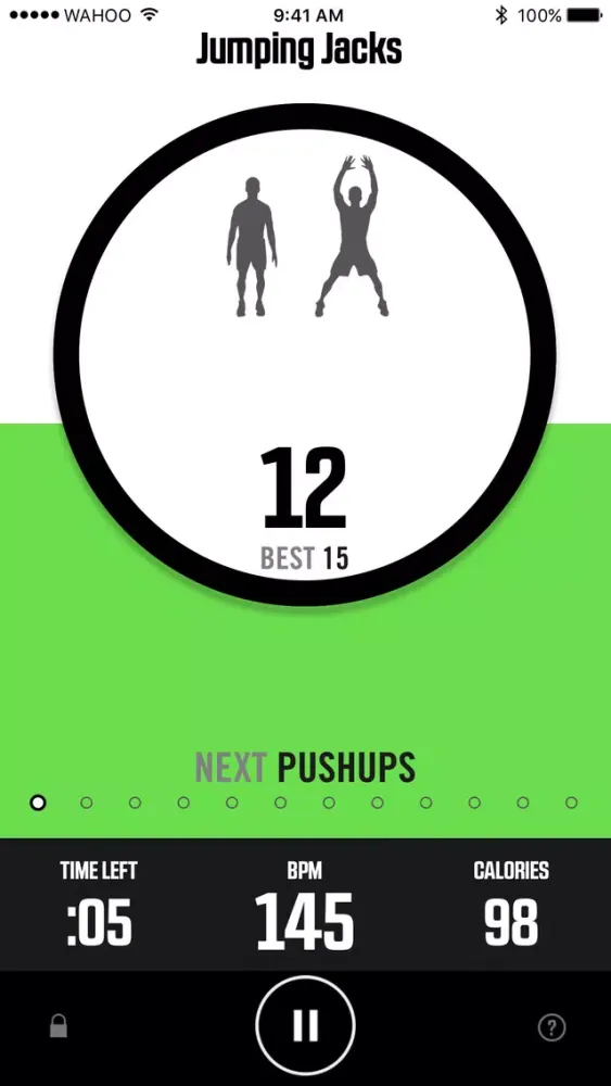 Capturas de tela do Wahoo RunFit