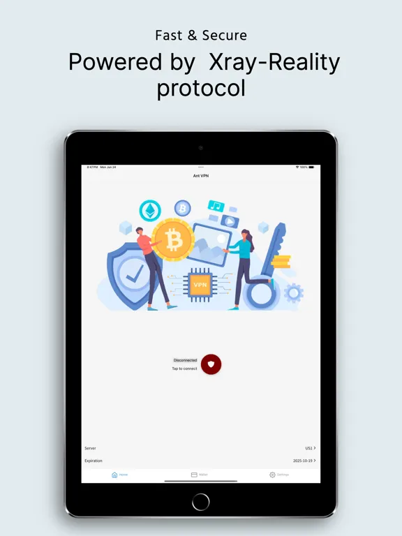 Capturas de tela do Ant VPN--Powerd by Blockchain iPad 