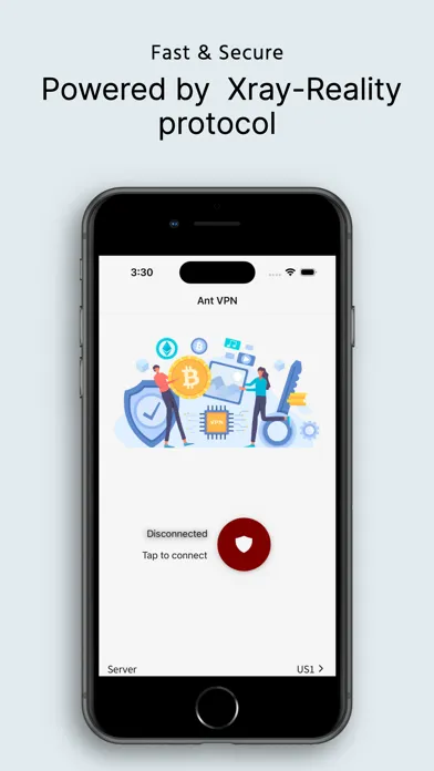 Capturas de tela do Ant VPN--Powerd by Blockchain