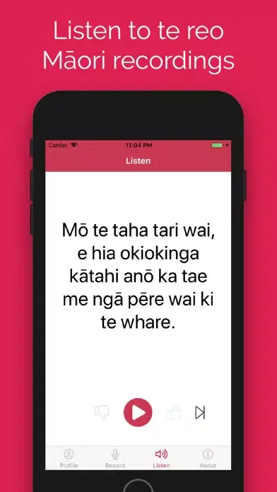Tangkapan skrin Kōrero Māori