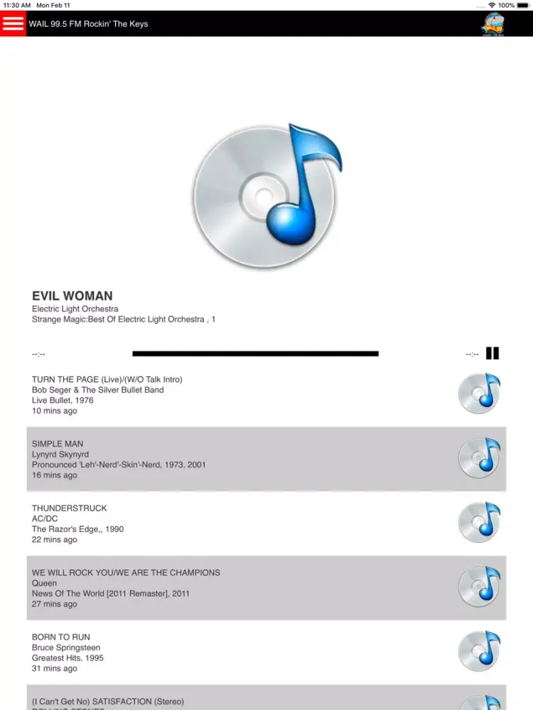 WAIL 99.5 iPad  Ekran Görüntüleri