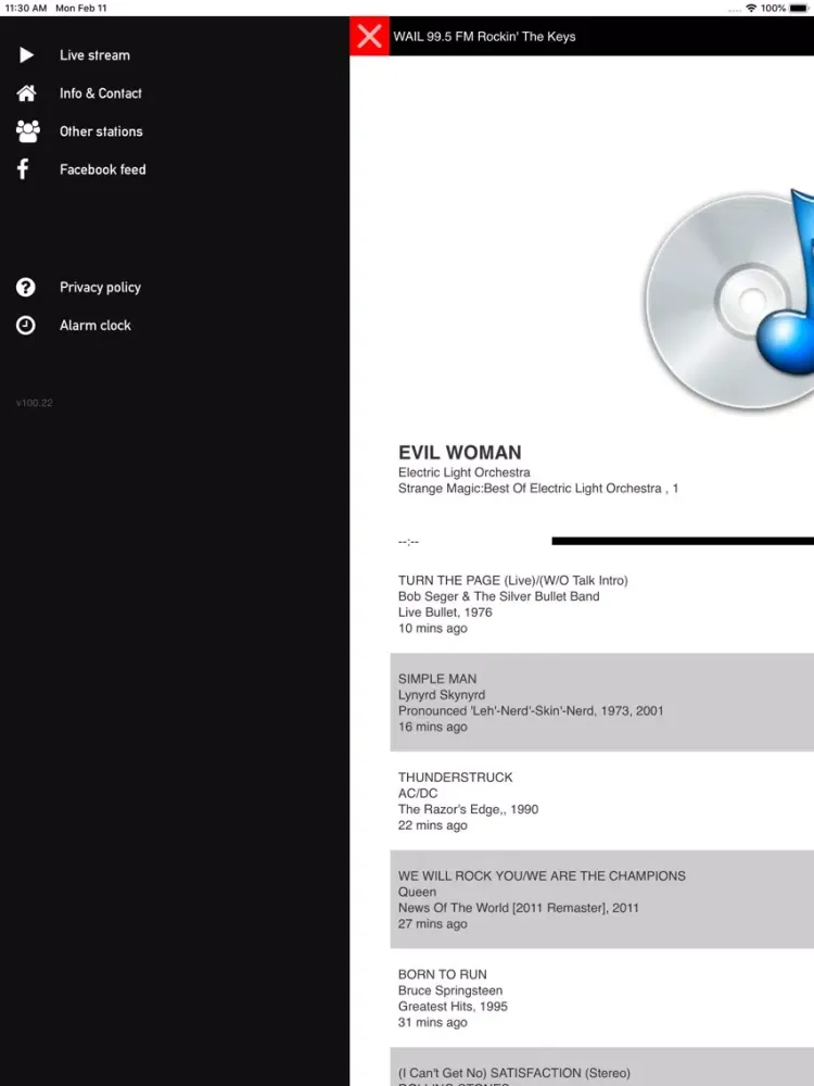 WAIL 99.5 iPad  Ekran Görüntüleri