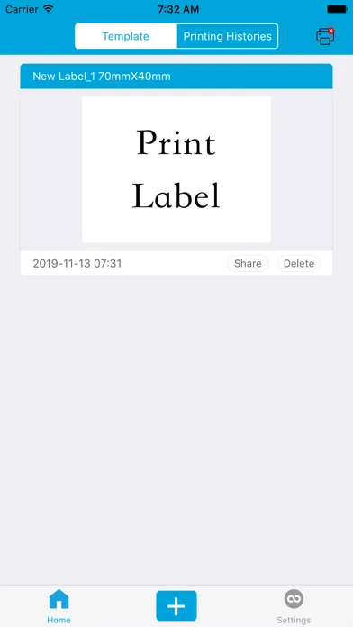 ภาพหน้าจอของ Print Label