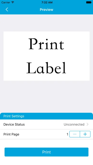 ภาพหน้าจอของ Print Label