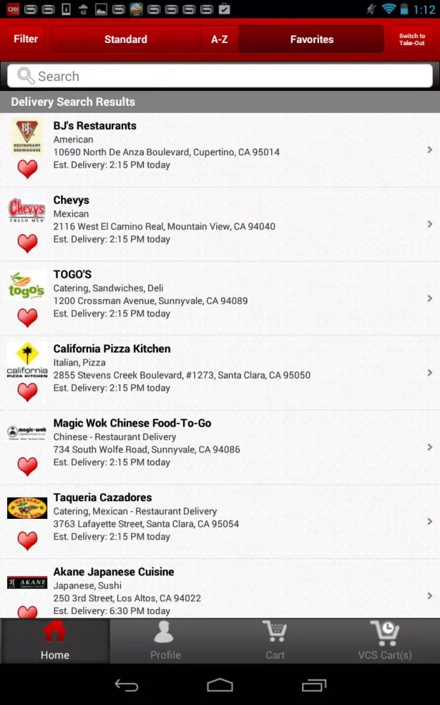 Zrzuty ekranu Waiter.com Food Delivery