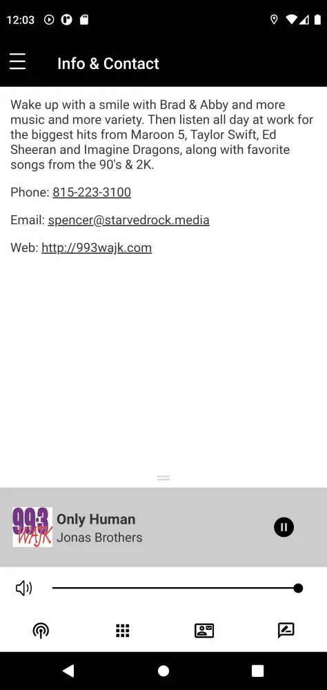 Tangkapan skrin 99.3 WAJK